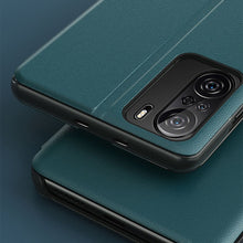 Заредете изображение във визуализатора на галерията – Eco Leather View Case elegant bookcase type case with kickstand for Xiaomi Redmi K40 Pro+ / K40 Pro / K40 / Poco F3 black - TopMag

