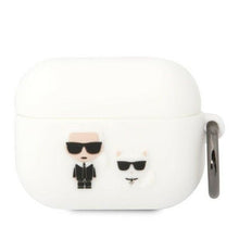 Заредете изображение във визуализатора на галерията – Karl Lagerfeld KLACAPSILKCW AirPods Pro cover white/white Silicone Karl &amp; Choupette
