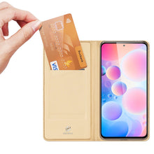 Заредете изображение във визуализатора на галерията – Dux Ducis Skin Pro Bookcase type case for Xiaomi Redmi K40 Pro+ / K40 Pro / K40 / Poco F3 golden - TopMag
