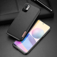 Заредете изображение във визуализатора на галерията – Dux Ducis Fino case covered with nylon material for Xiaomi Redmi Note 10 5G / POCO M3 PRO black - TopMag
