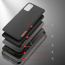 Заредете изображение във визуализатора на галерията – Dux Ducis Fino case covered with nylon material for Xiaomi Redmi Note 10 5G / POCO M3 PRO black - TopMag
