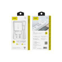 Заредете изображение във визуализатора на галерията – Foneng Wall charger EU46 - USB - 3A with USB to Type C cable white
