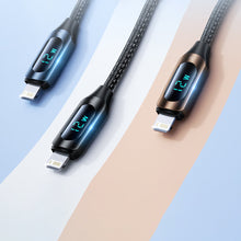 Заредете изображение във визуализатора на галерията – USB-A Cable - Lightning Wozinsky WUALC2 with LED Display 2.4A 2m - Black
