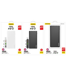 Заредете изображение във визуализатора на галерията – Dudao powerbank 10000mAh 18W Quick Charge Power Delivery 2x USB / 1x USB Type C black (K12PQ_B) - TopMag

