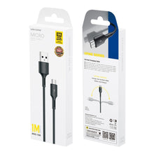 Заредете изображение във визуализатора на галерията – WK Design YouPin cable USB - micro USB 3A 1m black (WDC-136m) - TopMag
