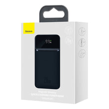 Заредете изображение във визуализатора на галерията – Baseus powerbank 10000 mAh 20 W (Power Delivery / Quick Charge) 10 W magnetic Qi wireless charger (compatible with MagSafe for iPhone) blue (PPMT-03) - TopMag
