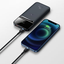 Заредете изображение във визуализатора на галерията – Baseus powerbank 10000 mAh 20 W (Power Delivery / Quick Charge) 10 W magnetic Qi wireless charger (compatible with MagSafe for iPhone) blue (PPMT-03) - TopMag
