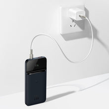 Заредете изображение във визуализатора на галерията – Baseus powerbank 10000 mAh 20 W (Power Delivery / Quick Charge) 10 W magnetic Qi wireless charger (compatible with MagSafe for iPhone) blue (PPMT-03) - TopMag
