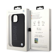 Заредете изображение във визуализатора на галерията – Original Case BMW Magsafe Signature Logo Imprint BMHMP15SSLLBK for Iphone 15 black
