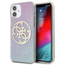 Заредете изображение във визуализатора на галерията – Guess GUHCP12SPCUGLBPG iPhone 12 mini 5,4" niebieski/blue hard case Glitter Gradient 4G Circle Logo - TopMag
