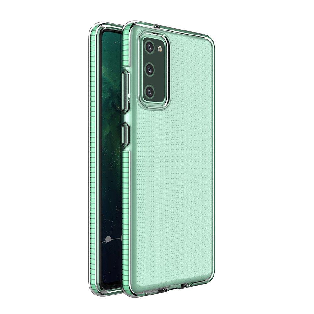 Spring Case clear TPU gel protective cover with colorful frame for Xiaomi Redmi Note 10 / Redmi Note 10S mint - TopMag