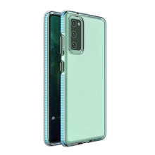 Заредете изображение във визуализатора на галерията – Spring Case clear TPU gel protective cover with colorful frame for Xiaomi Redmi K40 Pro+ / K40 Pro / K40 / Poco F3 / Mi 11i light blue - TopMag
