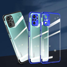 Заредете изображение във визуализатора на галерията – Clear Color Case Gel TPU Electroplating frame Cover for Xiaomi Redmi Note 10 / Redmi Note 10S black - TopMag
