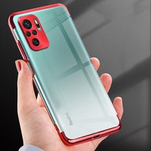 Заредете изображение във визуализатора на галерията – Clear Color Case Gel TPU Electroplating frame Cover for Xiaomi Redmi Note 10 / Redmi Note 10S blue - TopMag
