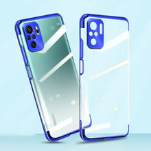 Заредете изображение във визуализатора на галерията – Clear Color Case Gel TPU Electroplating frame Cover for Xiaomi Redmi Note 10 / Redmi Note 10S blue - TopMag
