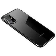 Заредете изображение във визуализатора на галерията – Clear Color Case Gel TPU Electroplating frame Cover for Samsung Galaxy A72 4G black - TopMag

