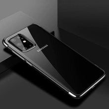 Заредете изображение във визуализатора на галерията – Clear Color Case Gel TPU Electroplating frame Cover for Samsung Galaxy A72 4G black - TopMag

