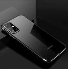 Заредете изображение във визуализатора на галерията – Clear Color Case Gel TPU Electroplating frame Cover for Samsung Galaxy A72 4G black - TopMag
