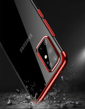 Заредете изображение във визуализатора на галерията – Clear Color Case Gel TPU Electroplating frame Cover for Samsung Galaxy A72 4G black - TopMag
