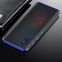 Заредете изображение във визуализатора на галерията – Clear Color Case Gel TPU Electroplating frame Cover for Samsung Galaxy A72 4G blue - TopMag
