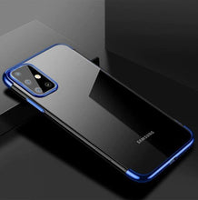 Заредете изображение във визуализатора на галерията – Clear Color Case Gel TPU Electroplating frame Cover for Samsung Galaxy A72 4G blue - TopMag

