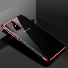 Заредете изображение във визуализатора на галерията – Clear Color Case Gel TPU Electroplating frame Cover for Samsung Galaxy A72 4G red - TopMag
