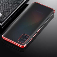 Заредете изображение във визуализатора на галерията – Clear Color Case Gel TPU Electroplating frame Cover for Samsung Galaxy A72 4G red - TopMag
