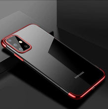 Заредете изображение във визуализатора на галерията – Clear Color Case Gel TPU Electroplating frame Cover for Samsung Galaxy A72 4G red - TopMag
