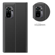 Заредете изображение във визуализатора на галерията – Sleep Case Bookcase Type Case with Smart Window for Xiaomi Redmi Note 10 / Redmi Note 10S black - TopMag
