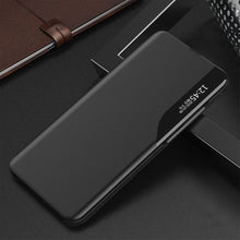 Заредете изображение във визуализатора на галерията – Eco Leather View Case elegant bookcase type case with kickstand for Xiaomi Redmi Note 10 Pro black - TopMag
