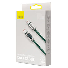 Заредете изображение във визуализатора на галерията – Baseus USB Type C - USB Type C cable 100 W (20 V / 5 A) 1 m Power Delivery with display screen power meter black (CATSK-B01) - TopMag
