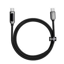 Заредете изображение във визуализатора на галерията – Baseus USB Type C - USB Type C cable 100 W (20 V / 5 A) 1 m Power Delivery with display screen power meter black (CATSK-B01) - TopMag
