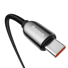 Заредете изображение във визуализатора на галерията – Baseus USB Type C - USB Type C cable 100 W (20 V / 5 A) 1 m Power Delivery with display screen power meter black (CATSK-B01) - TopMag
