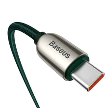 Заредете изображение във визуализатора на галерията – Baseus USB Type C - USB Type C cable 100 W (20 V / 5 A) 1 m Power Delivery with display screen power meter green (CATSK-B06) - TopMag
