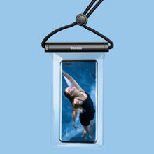 Заредете изображение във визуализатора на галерията – Baseus transparent waterproof phone case bag for swimming pool beach black (ACFSD-E01) - TopMag
