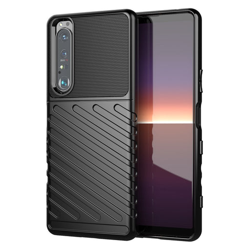 Thunder Case Flexible Tough Rugged Cover TPU Case for Sony Xperia 1 III black - TopMag