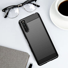 Заредете изображение във визуализатора на галерията – Carbon Case Flexible TPU cover for Sony Xperia 10 III black - TopMag
