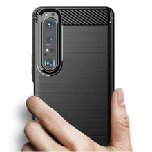 Заредете изображение във визуализатора на галерията – Carbon Case Flexible TPU cover for Sony Xperia 1 III black - TopMag
