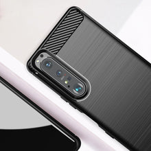 Заредете изображение във визуализатора на галерията – Carbon Case Flexible TPU cover for Sony Xperia 1 III black - TopMag
