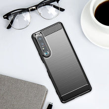 Заредете изображение във визуализатора на галерията – Carbon Case Flexible TPU cover for Sony Xperia 1 III black - TopMag
