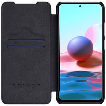 Заредете изображение във визуализатора на галерията – Nillkin Qin original leather case cover for Xiaomi Redmi Note 10 / Redmi Note 10S black - TopMag
