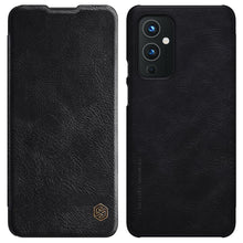 Заредете изображение във визуализатора на галерията – Nillkin Qin original leather case cover for OnePlus 9 black - TopMag
