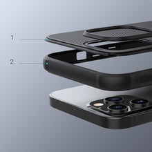 Заредете изображение във визуализатора на галерията – Nillkin Super Frosted Shield Case + kickstand for iPhone 12 Pro Max black - TopMag
