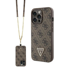 Заредете изображение във визуализатора на галерията – Original Case GUESS hardcase Crossbody 4G Metal Logo GUHCP13XP4TDSCPW for Iphone 13 Pro Max brown
