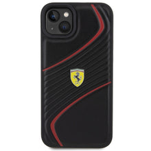 Заредете изображение във визуализатора на галерията – Original FERRARI hardcase Twist Metal Logo FEHCP15MPTWK do Iphone 15 Plus Black
