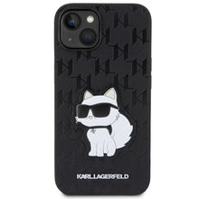 Заредете изображение във визуализатора на галерията – Original Pouch KARL LAGERFELD Saffiano Monogram Choupette KLHCP14MSAKHPCK for Iphone 14 Plus Black
