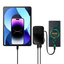 Заредете изображение във визуализатора на галерията – Baseus Qpow Digital Display powerbank with fast charging 10000mAh 22.5W QC/PD/SCP/FCP with built-in USB-C cable black

