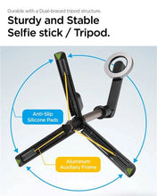 Заредете изображение във визуализатора на галерията – Spigen S570W selfie stick MagSafe tripod with Bluetooth - black
