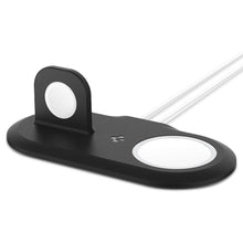 Заредете изображение във визуализатора на галерията – SPIGEN MAGFIT DUO APPLE MAGSAFE &amp; APPLE WATCH CHARGER STAND BLACK - TopMag
