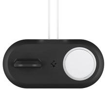 Заредете изображение във визуализатора на галерията – SPIGEN MAGFIT DUO APPLE MAGSAFE &amp; APPLE WATCH CHARGER STAND BLACK - TopMag
